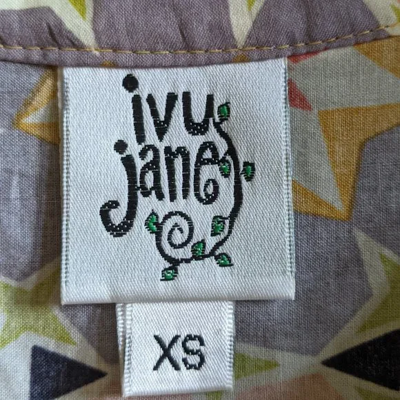 Ivy Jane Ditzy Floral Tunic Yellow Orange XS Flower Child Hippie Bohemian Retro - Picture 9 of 10